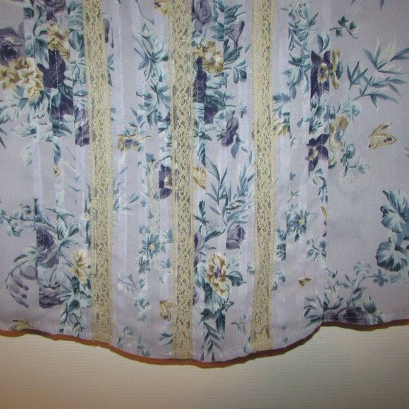 LIZ CLAIBORNE AXCESS Floral Lace Sleeveless Top Blouse - M - Picture 2 of 4